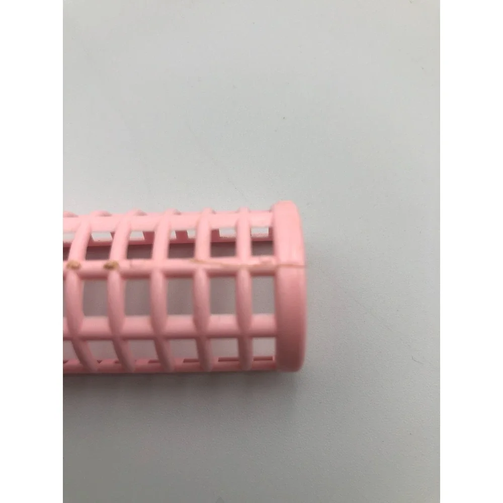 Vintage Mixed Lot Pink Plastic Snap-On Hair Curler Rollers Wire‎ mesh 6 pins
